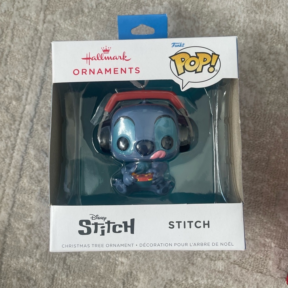 Funko Pop Stitch Ornament with Red Headphones